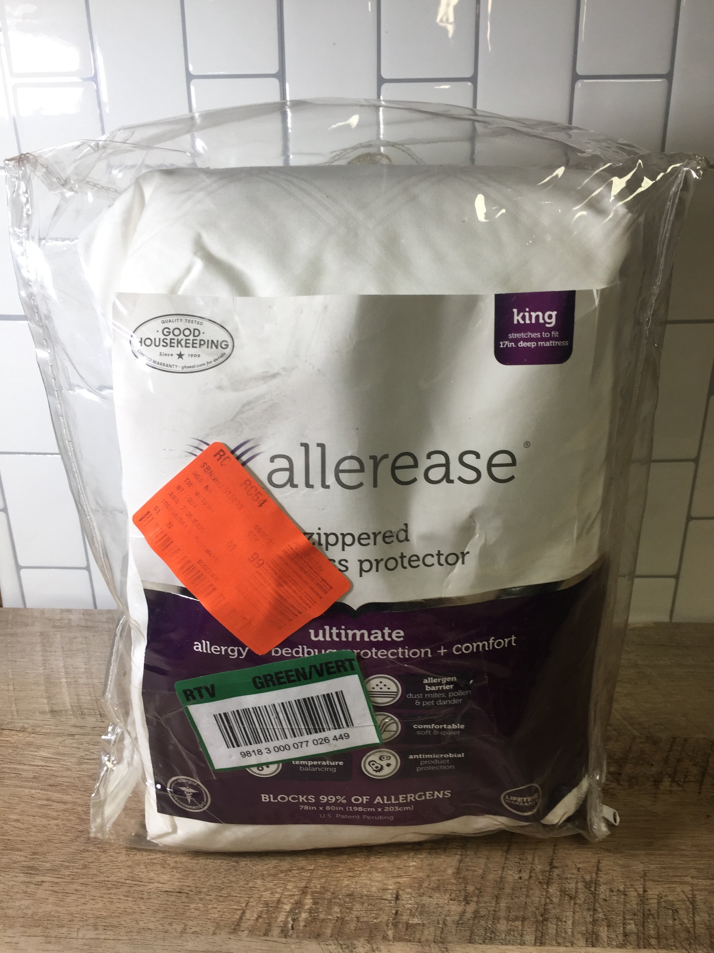 AllerEase Ultimate Allergy Protection & Comfort Zippered Mattress Protector King (6931696058551)